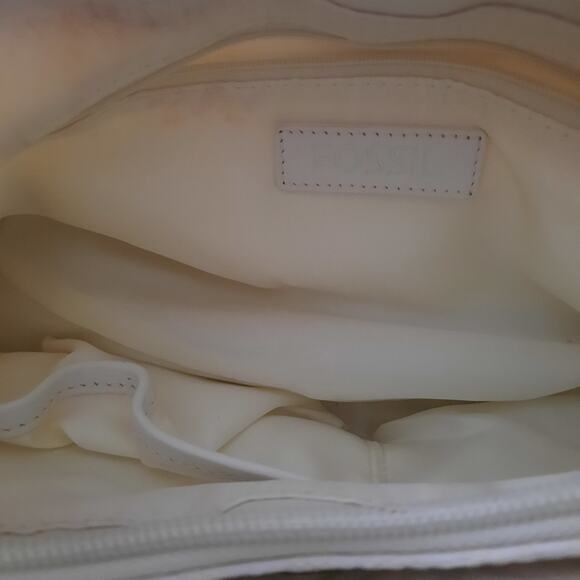 Fossil Womens Butterfly and Floral Embroidered Zip Closure Shoulder Bag - Picture 6 of 7